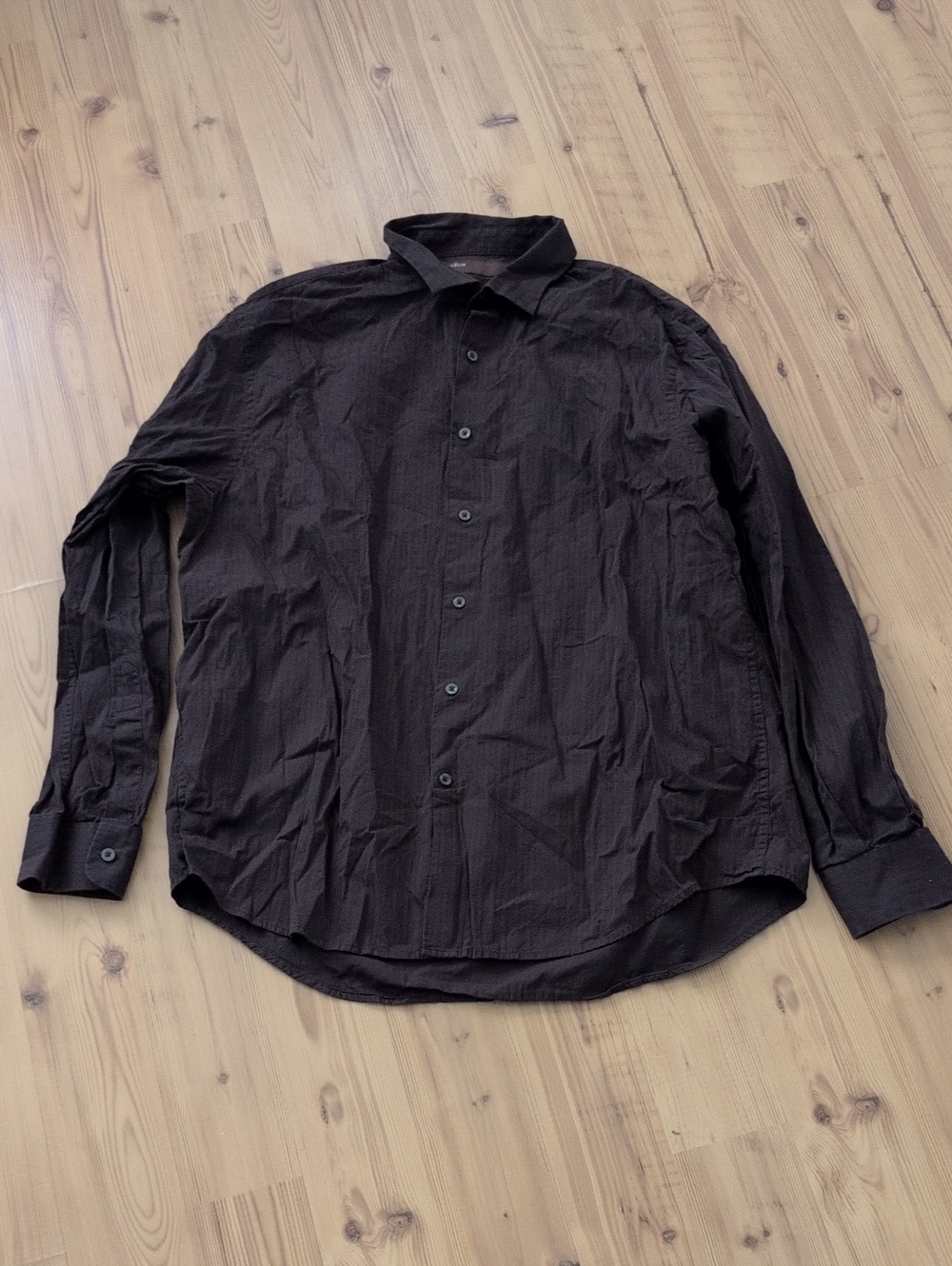 Perry Ellis Dark Brown Long-Sleeve Dress Shirt